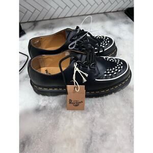 Dr. Martens Ramsey Creeper Black White Woven Leather Shoes US 8 EU 41 NWT